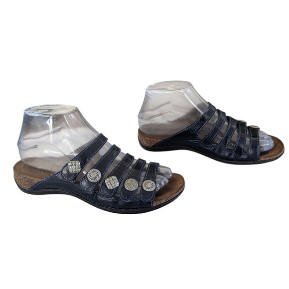 Dansko Deep Blue Patent Sandals - Size 36 - Picture 1 of 14